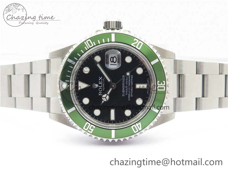 Submariner 16610 LV Kermit Green 904L Steel ARF1:1 Best Edition on SS Bracelet SH3135