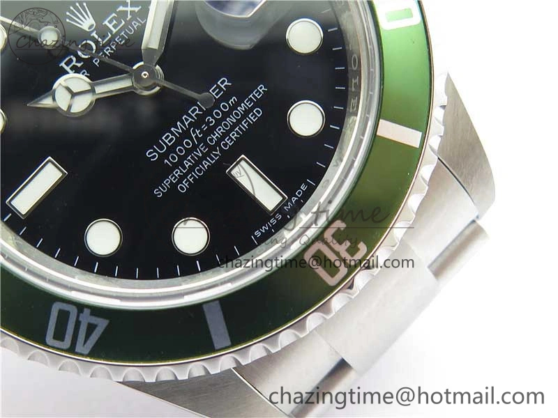 Submariner 16610 LV Kermit Green 904L Steel ARF1:1 Best Edition on SS Bracelet SH3135