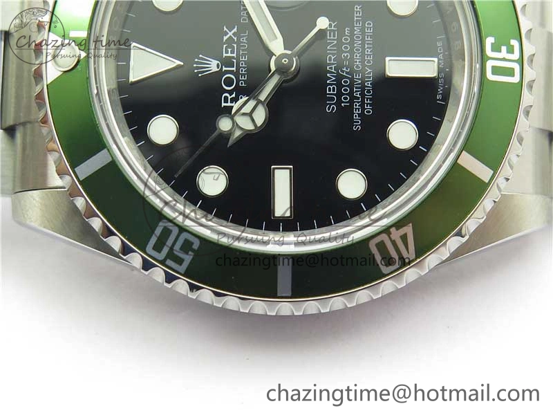 Submariner 16610 LV Kermit Green 904L Steel ARF1:1 Best Edition on SS Bracelet SH3135