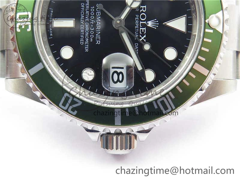 Submariner 16610 LV Kermit Green 904L Steel ARF1:1 Best Edition on SS Bracelet SH3135