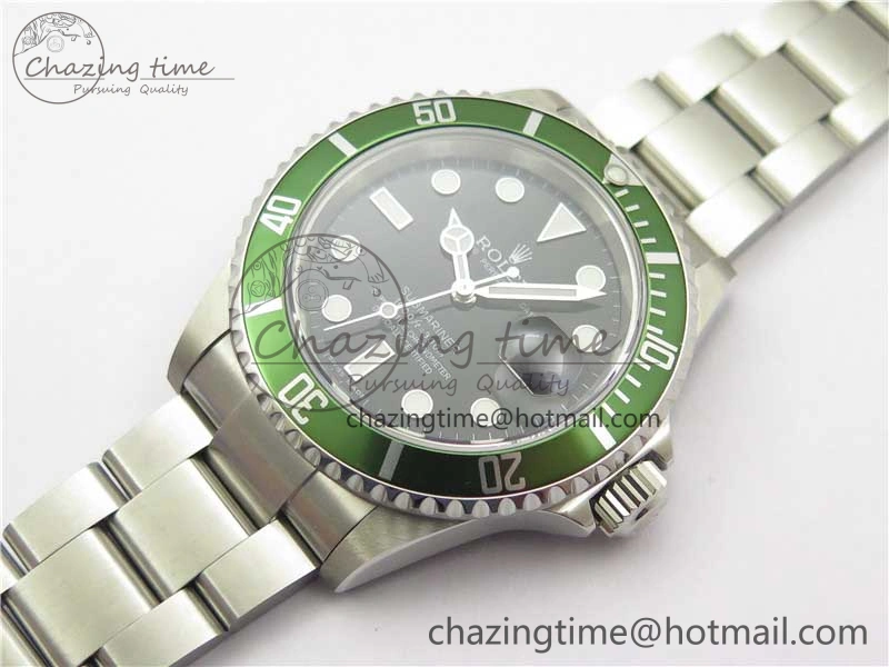 Submariner 16610 LV Kermit Green 904L Steel ARF1:1 Best Edition on SS Bracelet SH3135