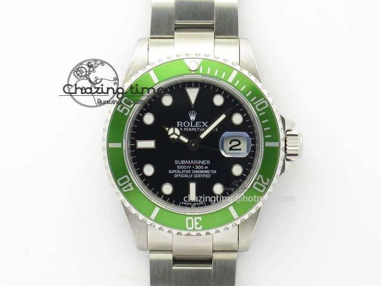 Submariner 16610LV SS BP-Maker Best Edition Black Dial Green Bezel On SS Bracelet SA3135