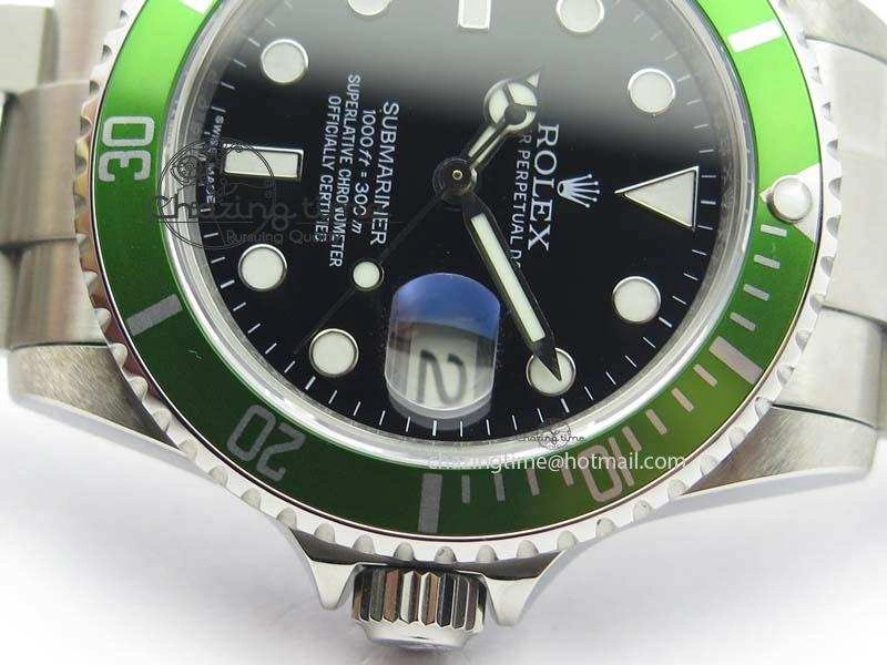 Submariner 16610LV SS BP-Maker Best Edition Black Dial Green Bezel On SS Bracelet SA3135