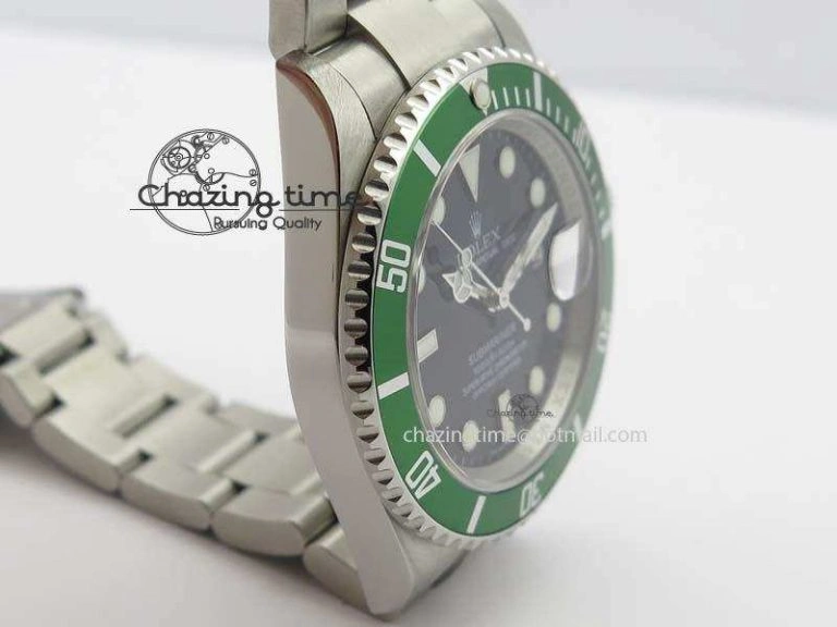 Submariner 16610LV SS Green Metal Bezel JF 1:1 Best Edition Black Dial On SS Bracelet SH3135