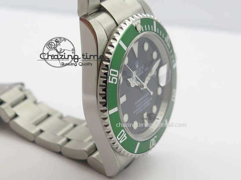 Submariner 16610LV SS Green Metal Bezel JF 1:1 Best Edition Black Dial On SS Bracelet SH3135