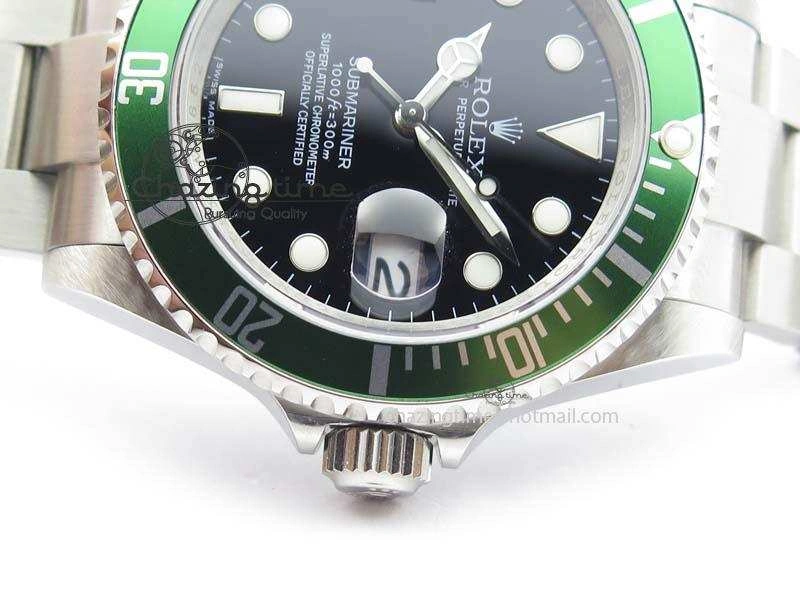 Submariner 16610LV SS Green Metal Bezel JF 1:1 Best Edition Black Dial On SS Bracelet SH3135