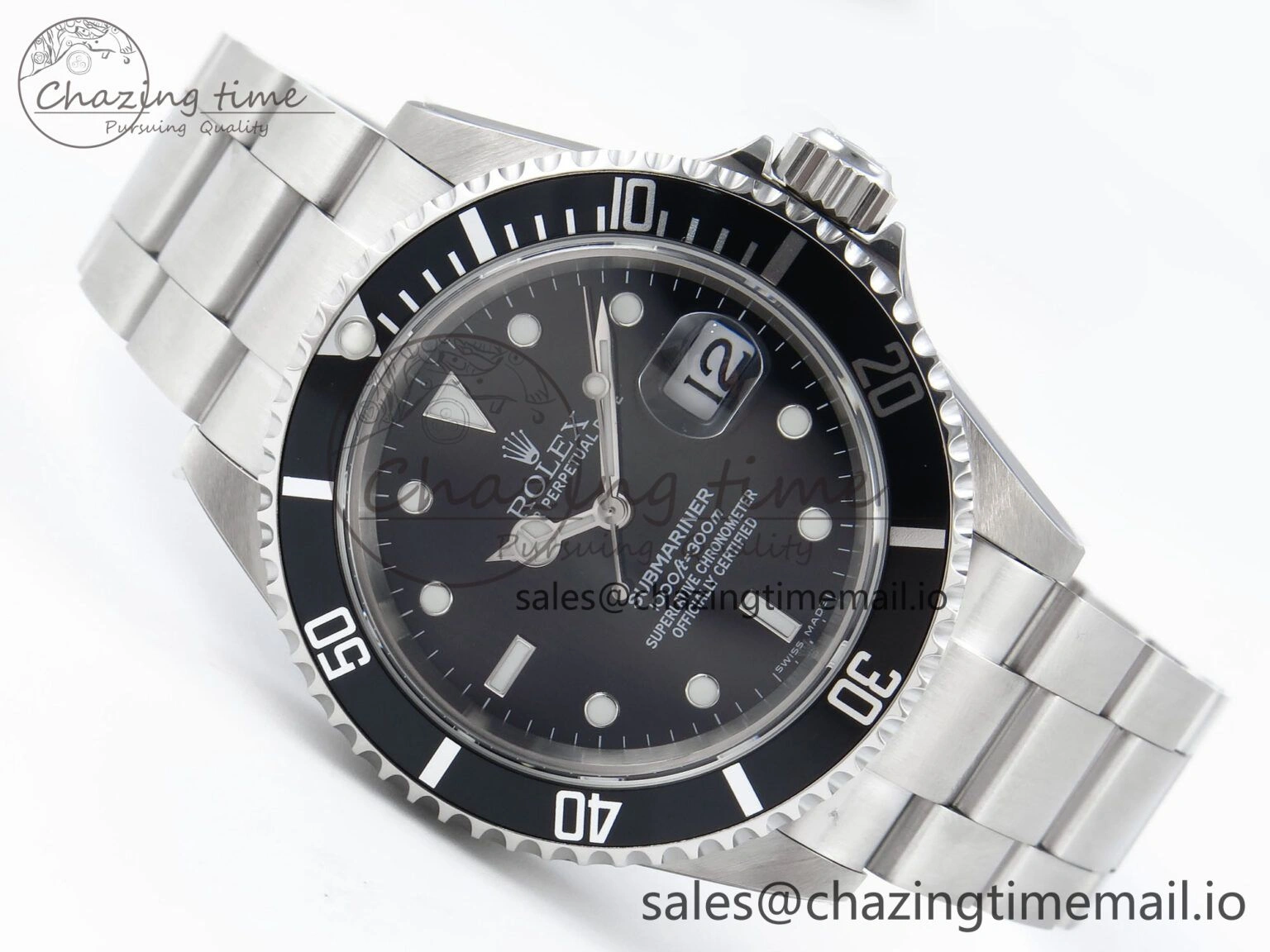 Submariner 40mm 16610 LN Black Ceramic TWF 1:1 Best Edition on Bracelet SH3135 (NO REHAUT ENGRAVING)