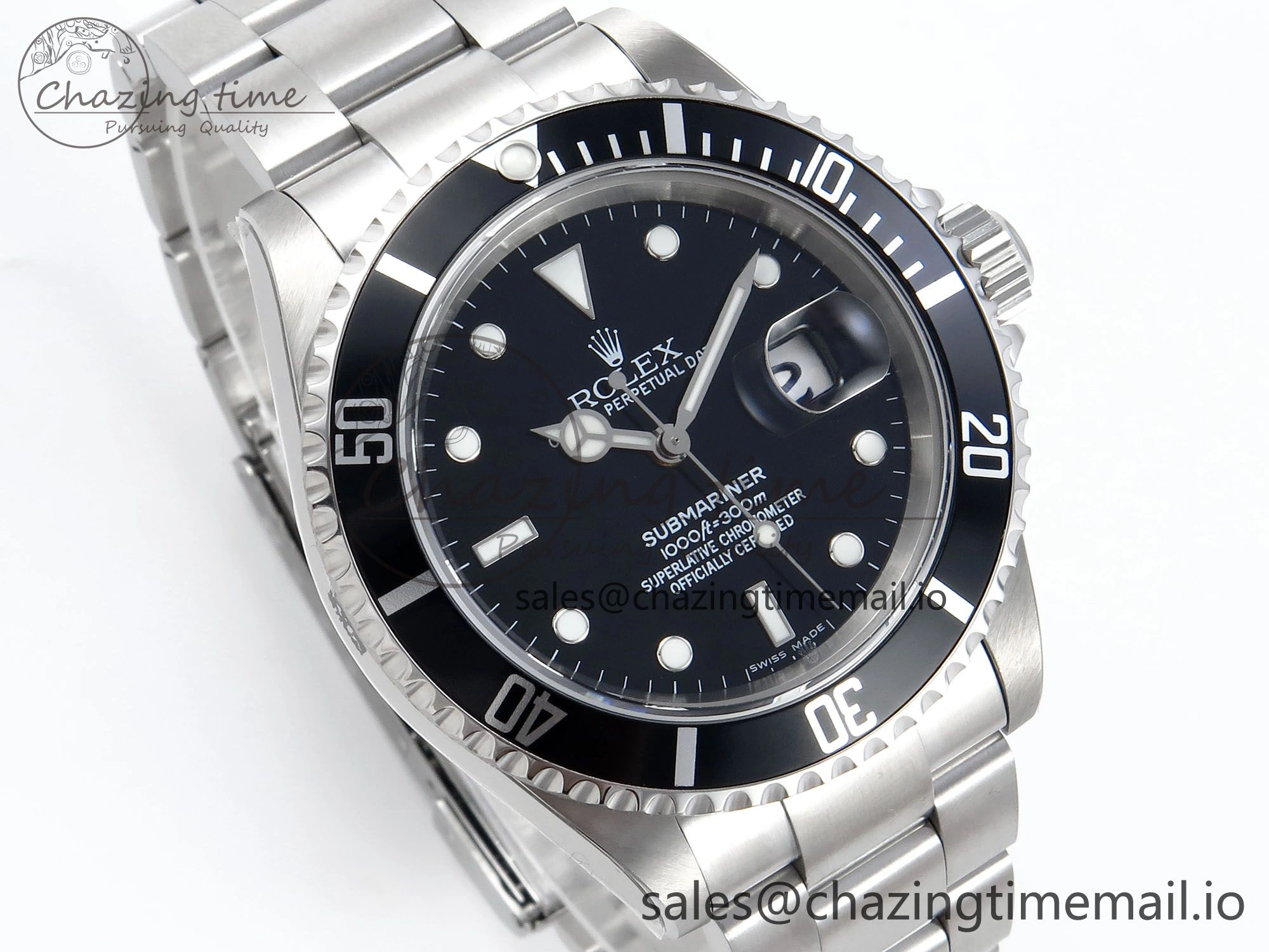 Submariner 40mm 16610 LN Black Ceramic TWF 1:1 Best Edition on Bracelet SH3135 (NO REHAUT ENGRAVING)