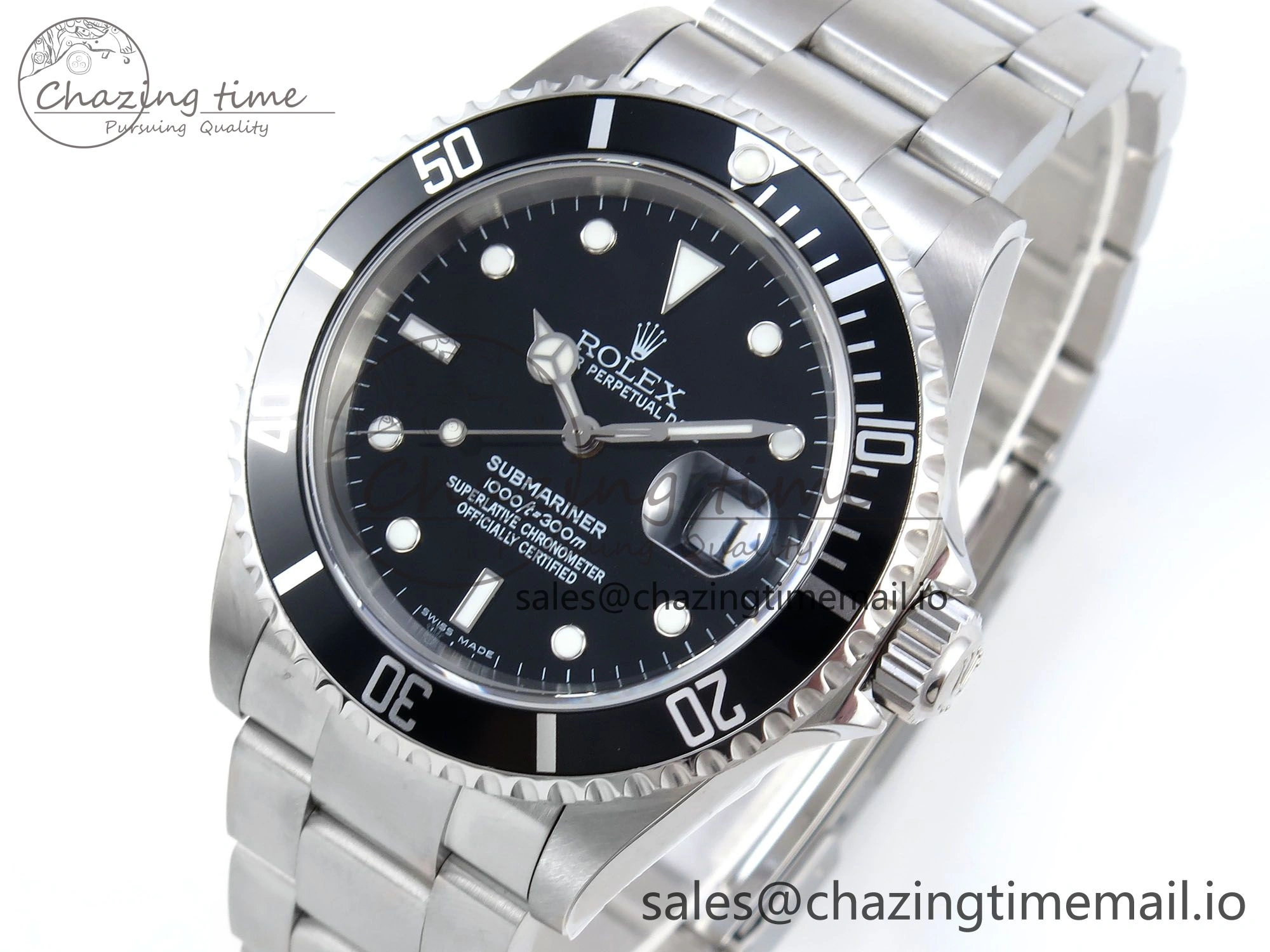 Submariner 40mm 16610 LN Black Ceramic TWF 1:1 Best Edition on Bracelet SH3135 (NO REHAUT ENGRAVING)