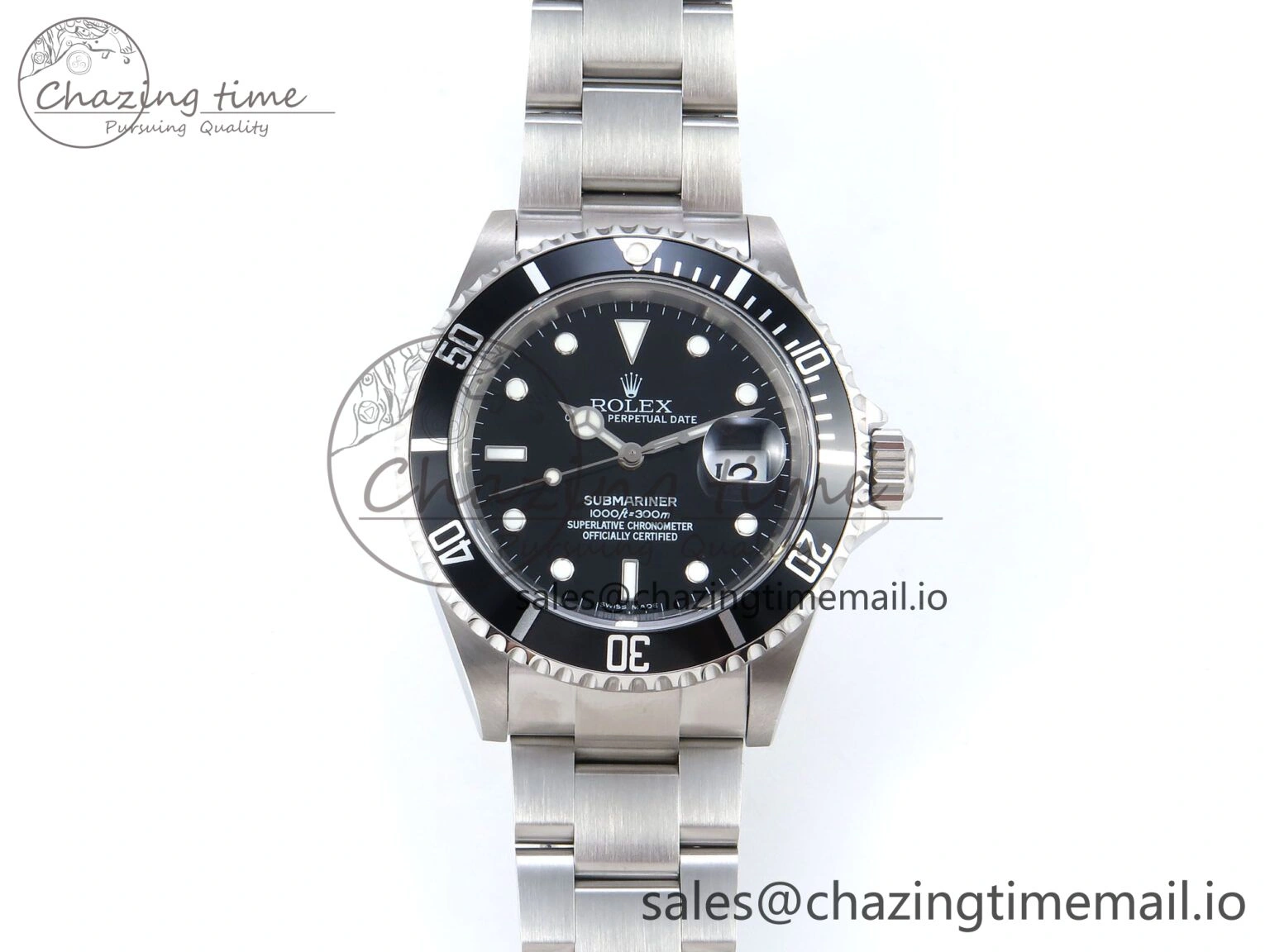 Submariner 40mm 16610 LN Black Ceramic TWF 1:1 Best Edition on Bracelet SH3135 (NO REHAUT ENGRAVING)