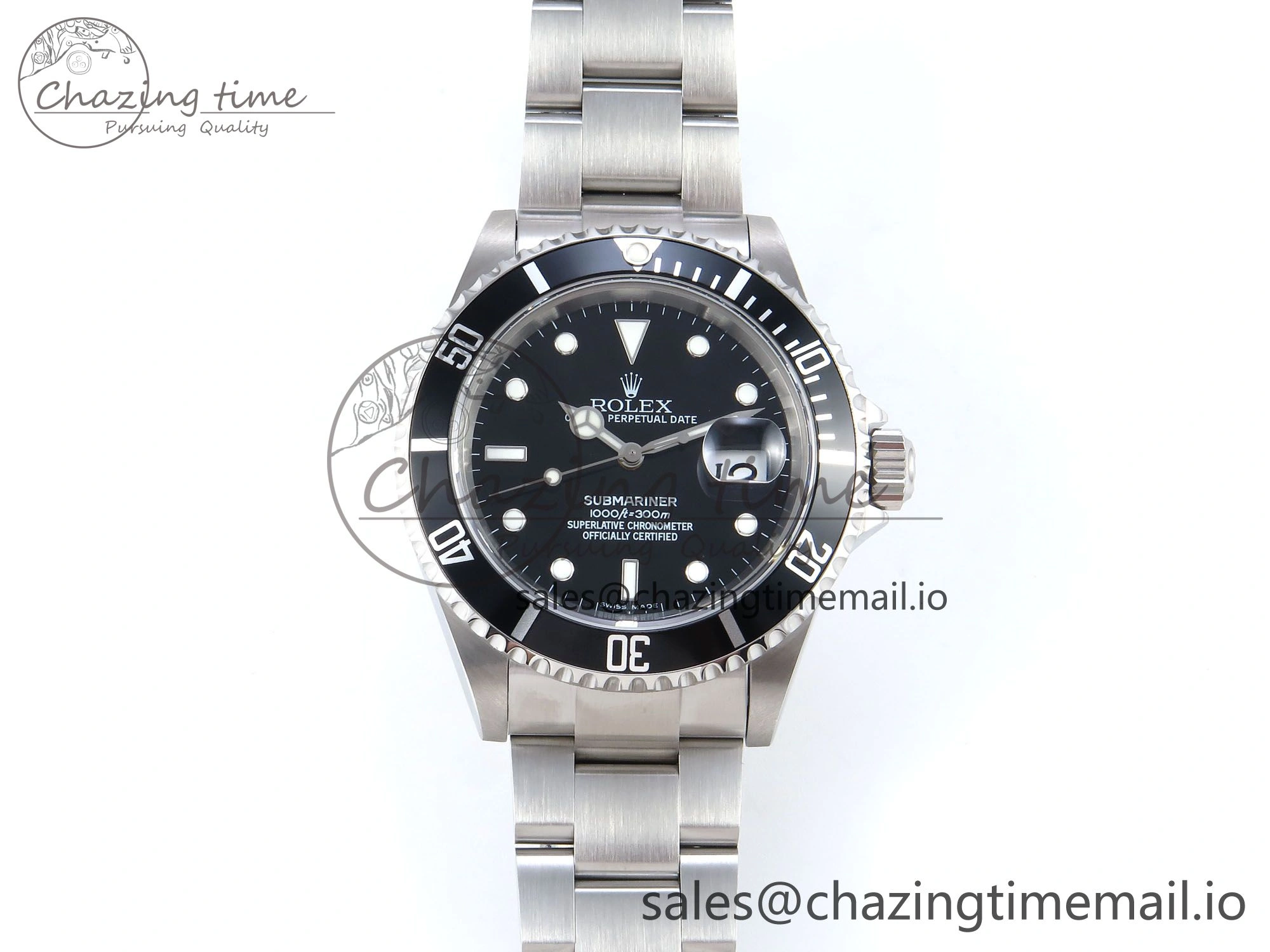 Submariner 40mm 16610 LN Black Ceramic TWF 1:1 Best Edition on Bracelet SH3135 (NO REHAUT ENGRAVING)