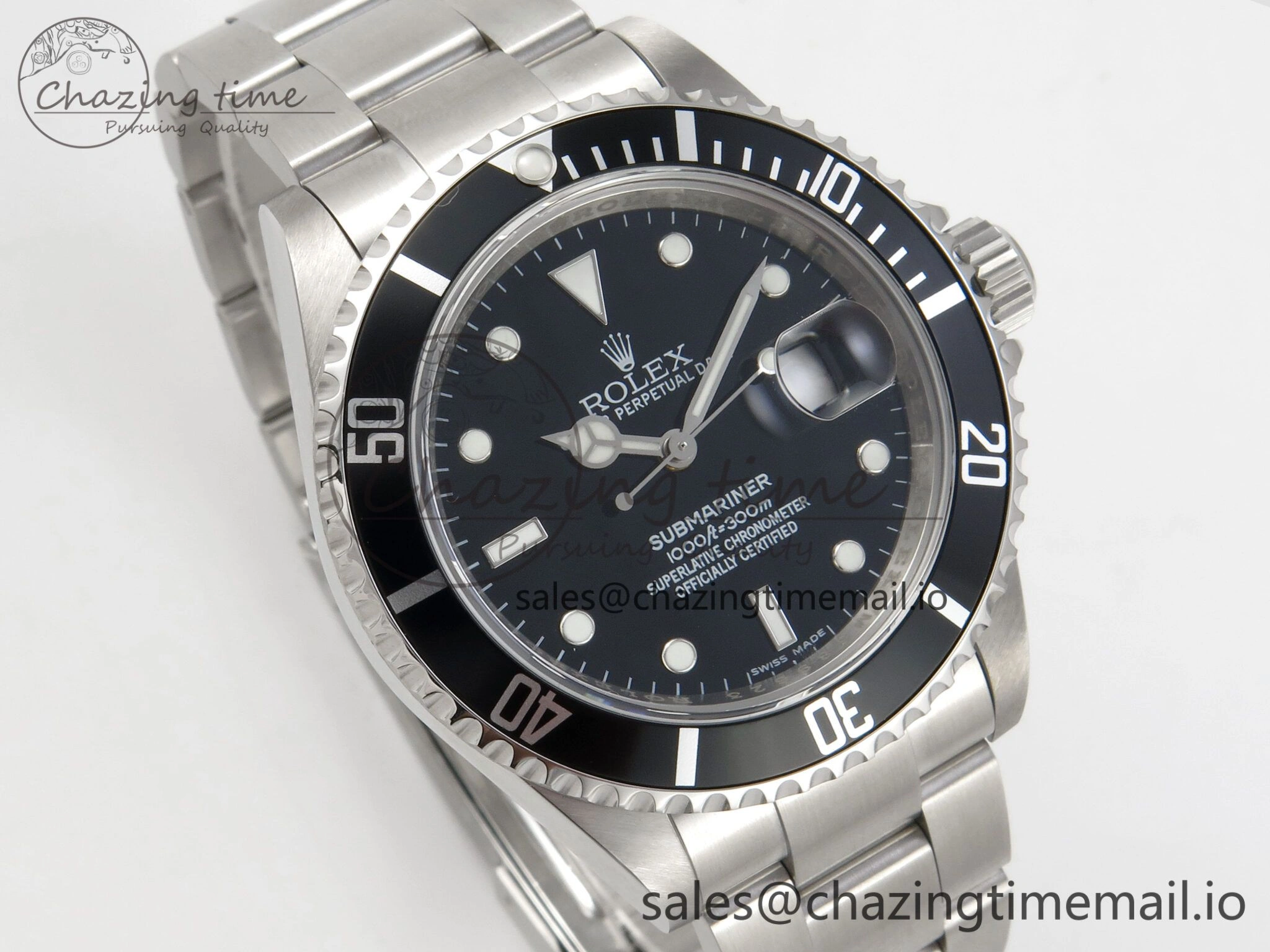 Submariner 40mm 16610 LN Black Ceramic TWF 1:1 Best Edition on Bracelet SH3135