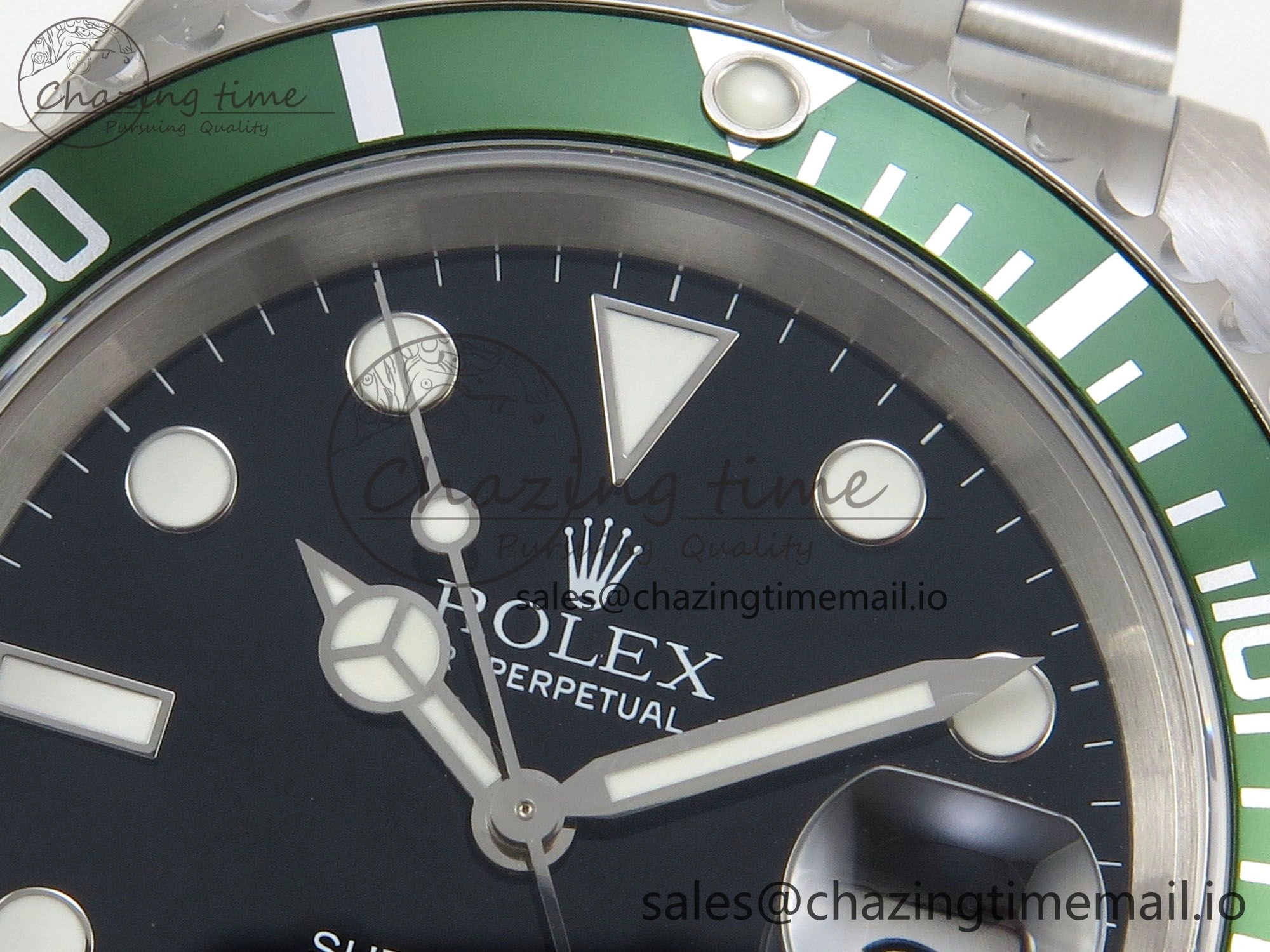 Submariner 40mm 16610 LV Green Ceramic TWF 1:1 Best Edition on Bracelet SH3135 (NO REHAUT ENGRAVING)