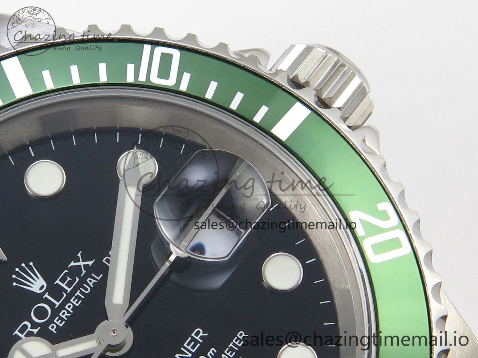 Submariner 40mm 16610 LV Green Ceramic TWF 1:1 Best Edition on Bracelet SH3135 (NO REHAUT ENGRAVING)