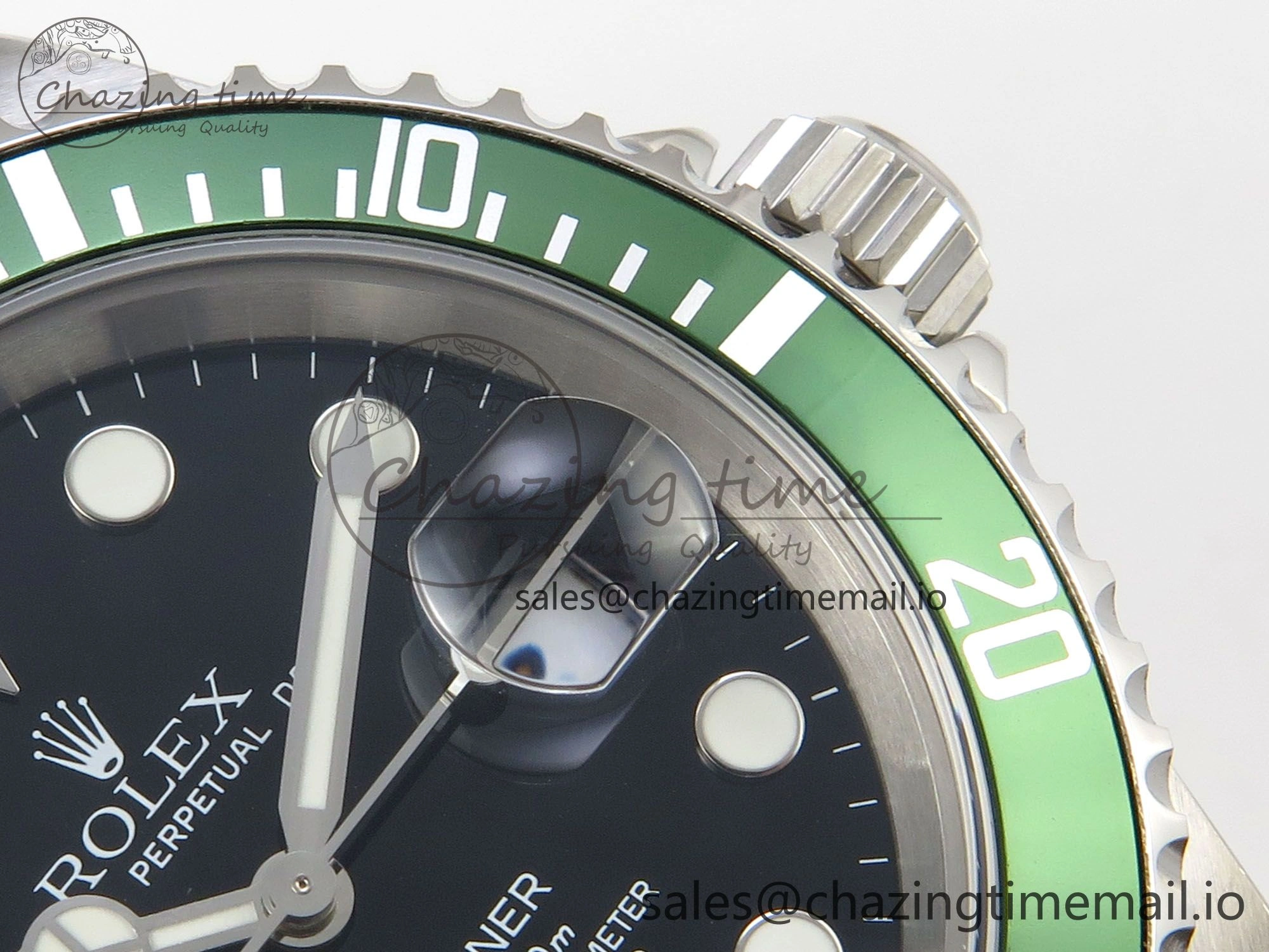Submariner 40mm 16610 LV Green Ceramic TWF 1:1 Best Edition on Bracelet SH3135 (NO REHAUT ENGRAVING)