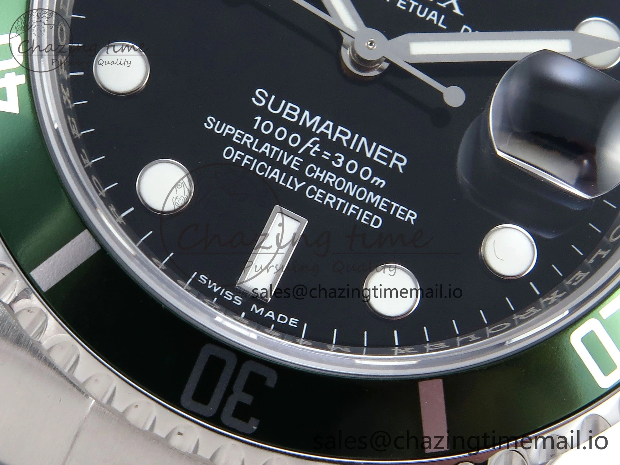 Submariner 40mm 16610 LV Green Ceramic TWF 1:1 Best Edition on Bracelet SH3135