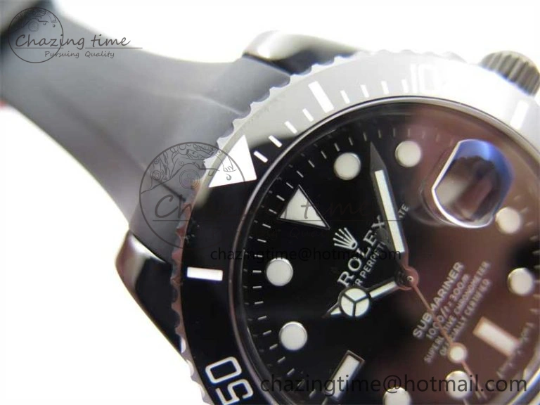 Submariner 40mm Black Ceramic 5GF Best Edition Black Dial on Black Rubber Strap SA3135