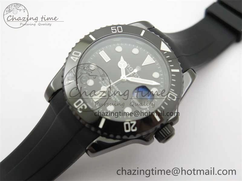 Submariner 40mm Black Ceramic 5GF Best Edition Black Dial on Black Rubber Strap SA3135