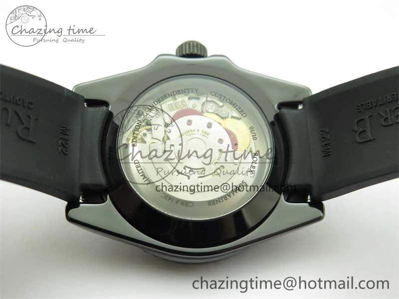 Submariner 40mm Black Ceramic 5GF Best Edition Cream Dial on Black Rubber Strap SA3135