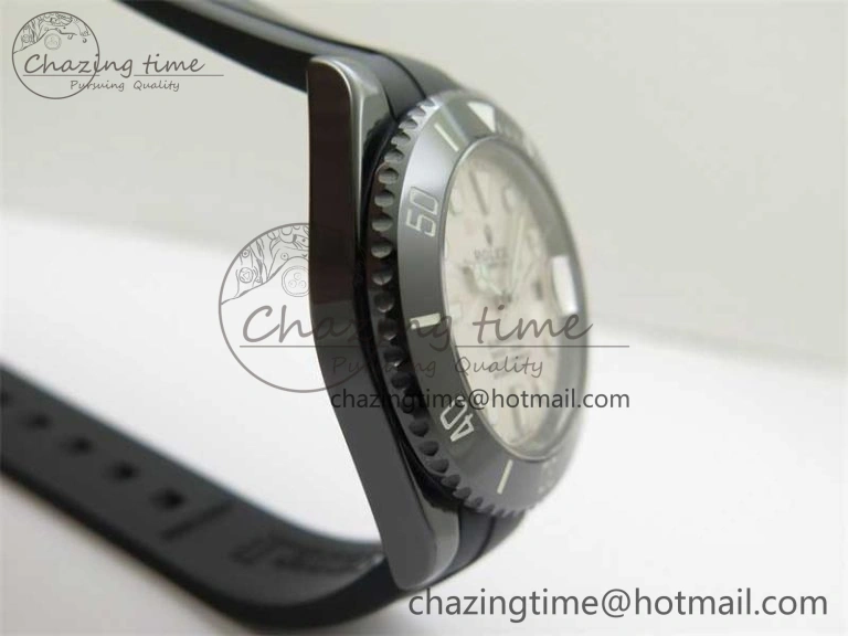 Submariner 40mm Black Ceramic 5GF Best Edition Cream Dial on Black Rubber Strap SA3135