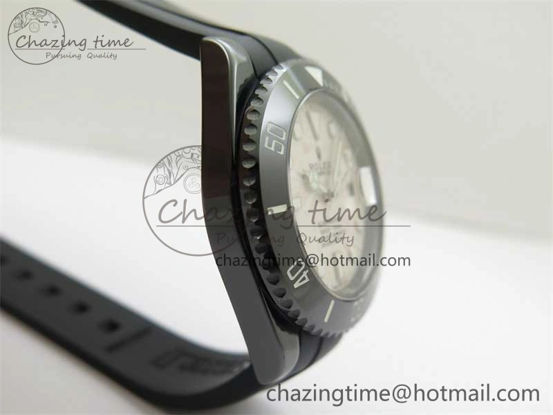Submariner 40mm Black Ceramic 5GF Best Edition Cream Dial on Black Rubber Strap SA3135