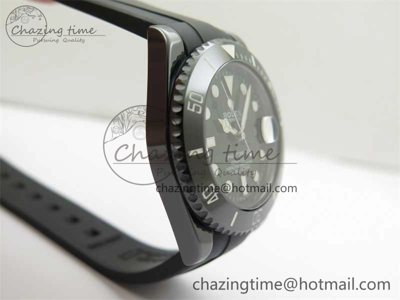 Submariner 40mm Black Ceramic 5GF Best Edition Green Dial on Black Rubber Strap SA3135