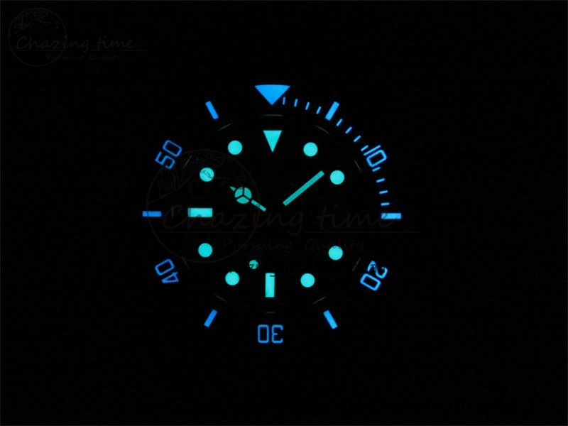 Submariner 40mm Black Ceramic 5GF Best Edition Green Dial on Black Rubber Strap SA3135