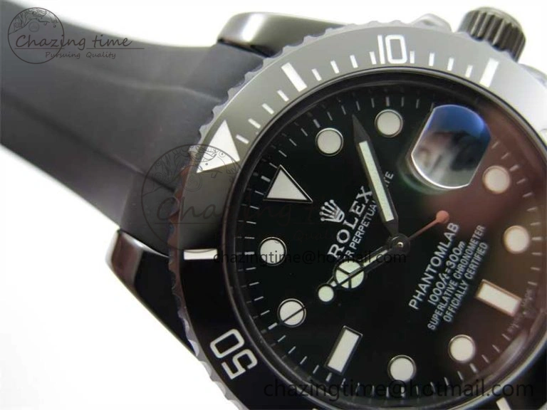 Submariner 40mm Black Ceramic 5GF Best Edition Green Dial on Black Rubber Strap SA3135