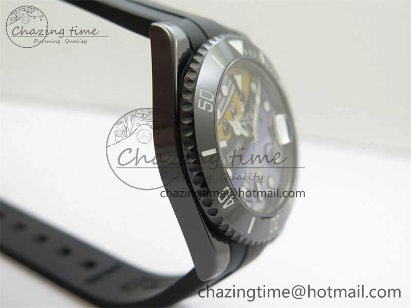 Submariner 40mm Black Ceramic 5GF Best Edition Painting Dial on Black Rubber Strap SA3135