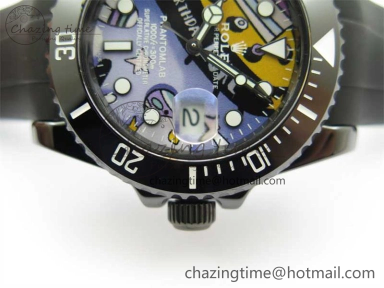 Submariner 40mm Black Ceramic 5GF Best Edition Painting Dial on Black Rubber Strap SA3135