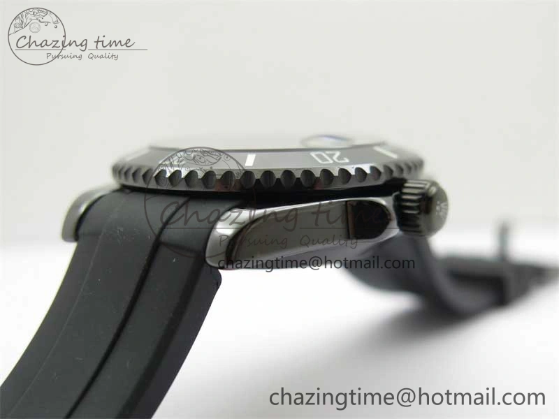 Submariner 40mm Black Ceramic 5GF Best Edition Sea Painting Dial on Black Rubber Strap SA3135