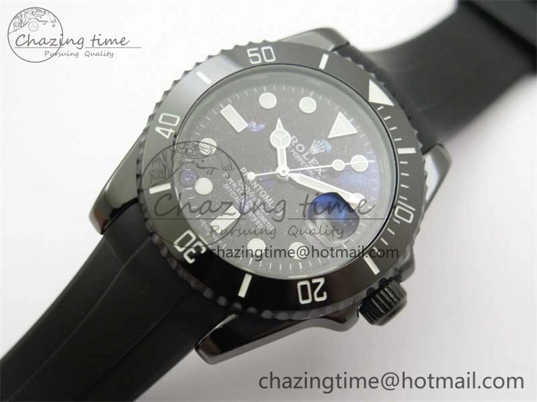 Submariner 40mm Black Ceramic 5GF Best Edition Starry Painting Dial on Black Rubber Strap SA3135