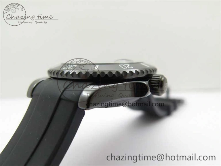 Submariner 40mm Black Ceramic 5GF Best Edition White Dial on Black Rubber Strap SA3135