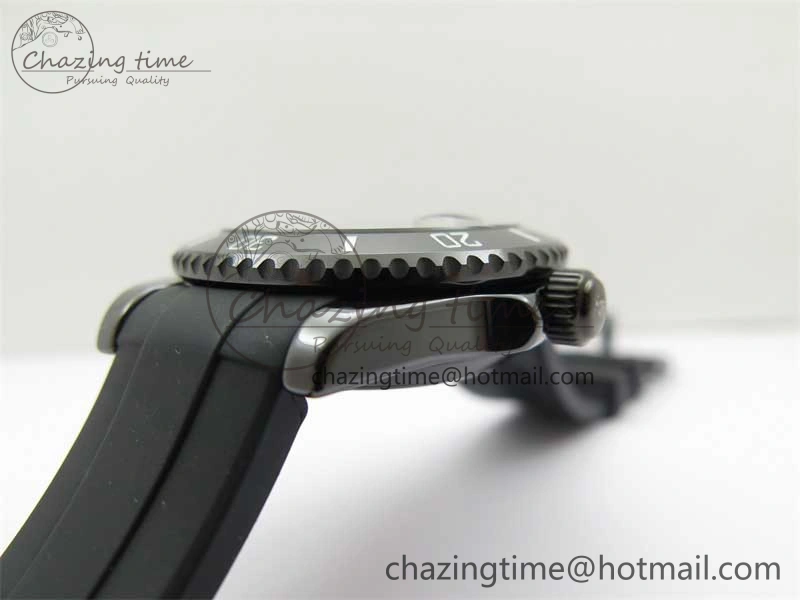 Submariner 40mm Black Ceramic 5GF Best Edition White Dial on Black Rubber Strap SA3135