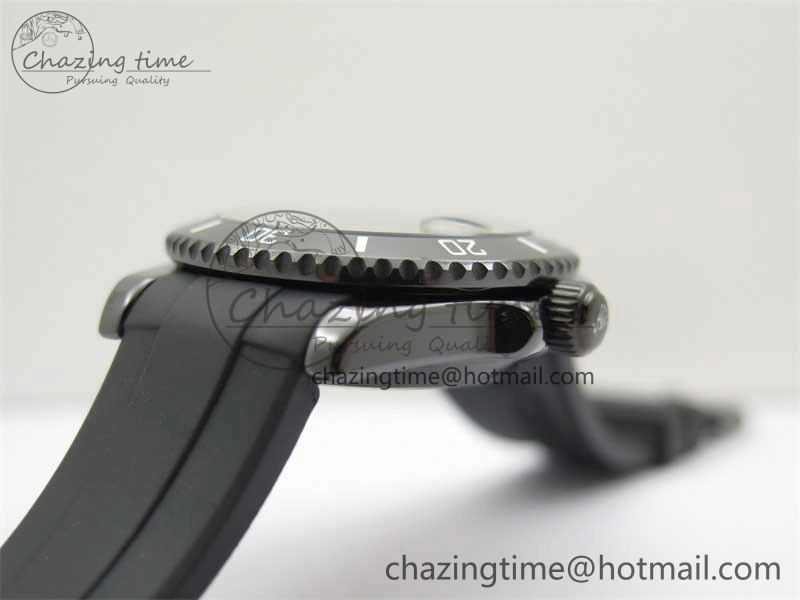Submariner 40mm Black Ceramic 5GF Best Edition White Blue Dial on Black Rubber Strap SA3135