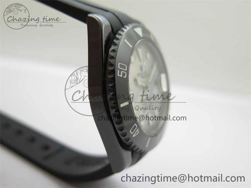 Submariner 40mm Black Ceramic 5GF Best Edition White Blue Dial on Black Rubber Strap SA3135