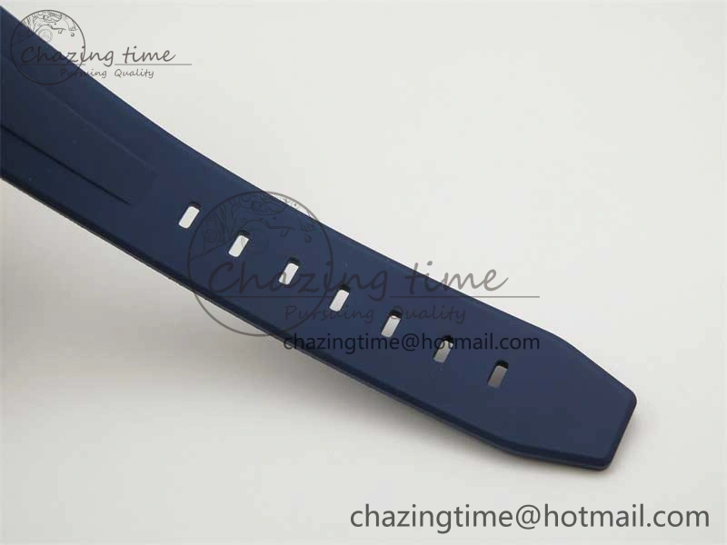 Submariner 40mm White Ceramic 5GF Best Edition Dark Blue Dial on Blue Rubber Strap SA3135