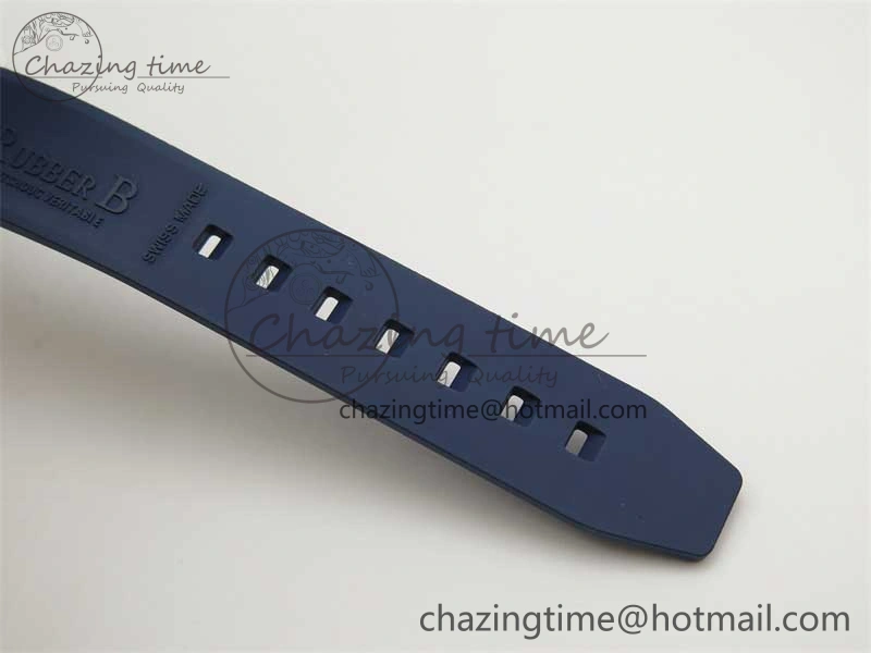Submariner 40mm White Ceramic 5GF Best Edition Dark Blue Dial on Blue Rubber Strap SA3135