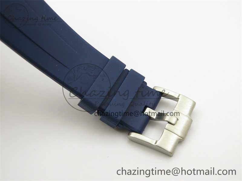 Submariner 40mm White Ceramic 5GF Best Edition Dark Blue Dial on Blue Rubber Strap SA3135