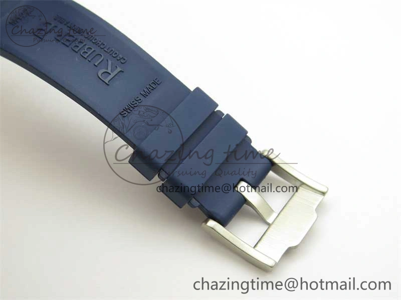 Submariner 40mm White Ceramic 5GF Best Edition Dark Blue Dial on Blue Rubber Strap SA3135