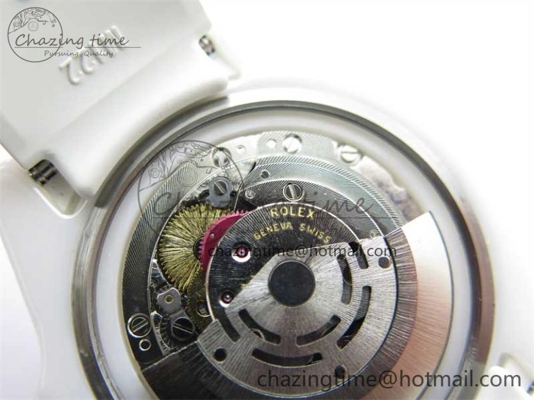 Submariner 40mm White Ceramic 5GF Best Edition Ice Blue Dial on White Rubber Strap SA3135