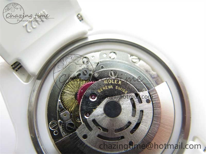 Submariner 40mm White Ceramic 5GF Best Edition Ice Blue Dial on White Rubber Strap SA3135