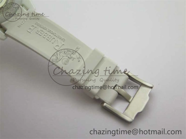 Submariner 40mm White Ceramic 5GF Best Edition Ice Blue Dial on White Rubber Strap SA3135