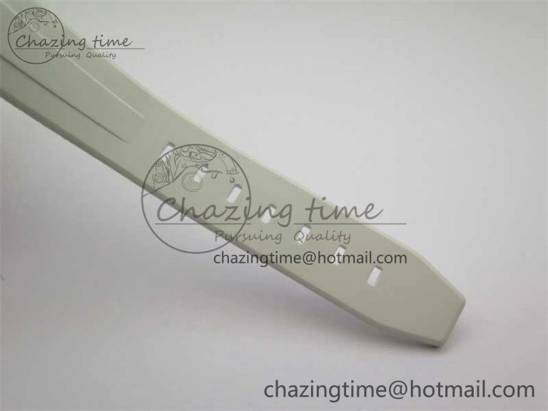Submariner 40mm White Ceramic 5GF Best Edition Sea Painting Dial on White Rubber Strap SA3135