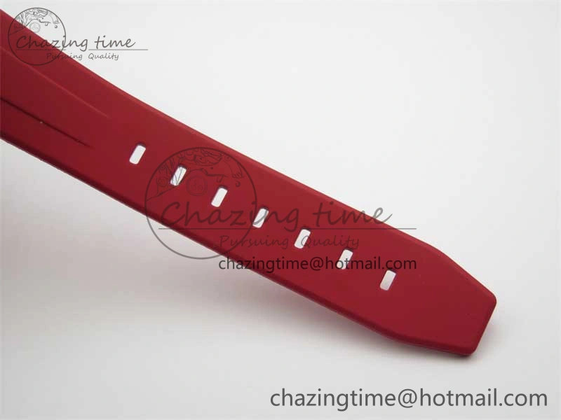 Submariner 40mm White Ceramic 5GF Best Edition White Red Dial on Red Rubber Strap SA3135