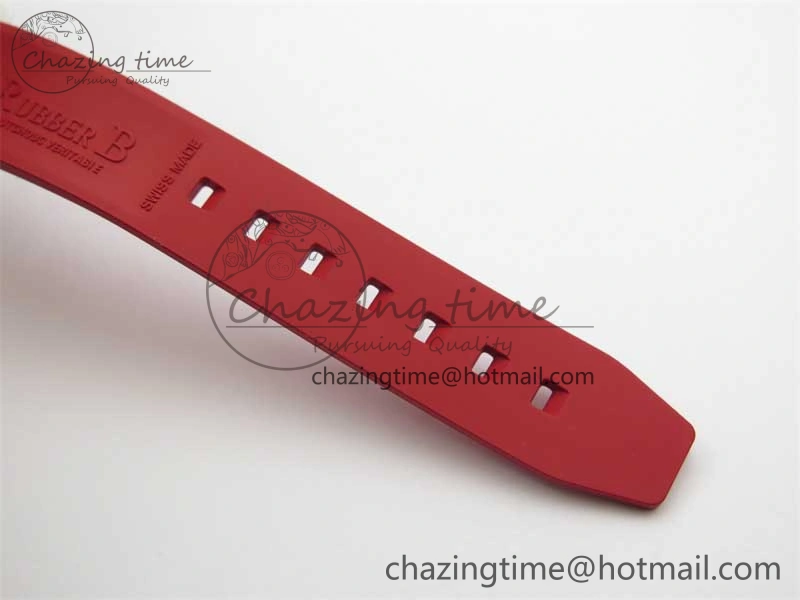 Submariner 40mm White Ceramic 5GF Best Edition White Red Dial on Red Rubber Strap SA3135