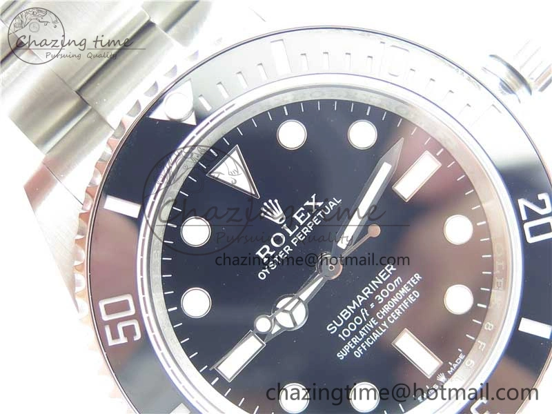 Submariner 41mm 124060 No Date 904L Steel ROF 1:1 Best Edition Black Dial On SS Bracelet A2824