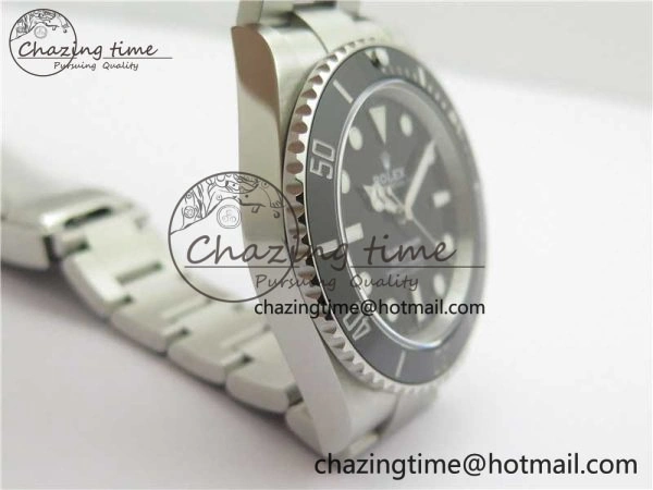 Submariner 41mm 124060 No Date BP Maker Black Dial on SS Bracelet A3230