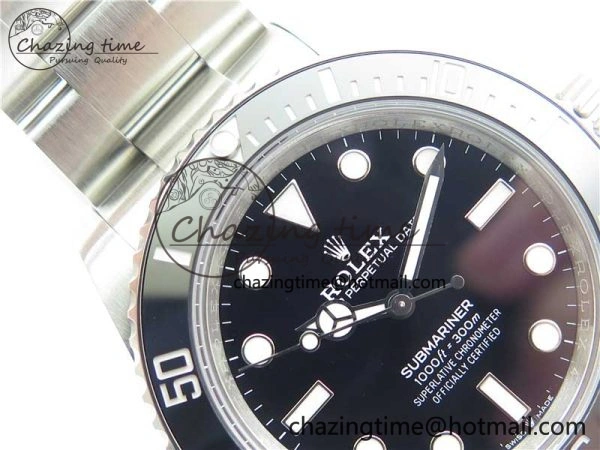 Submariner 41mm 124060 No Date BP Maker Black Dial on SS Bracelet A3230