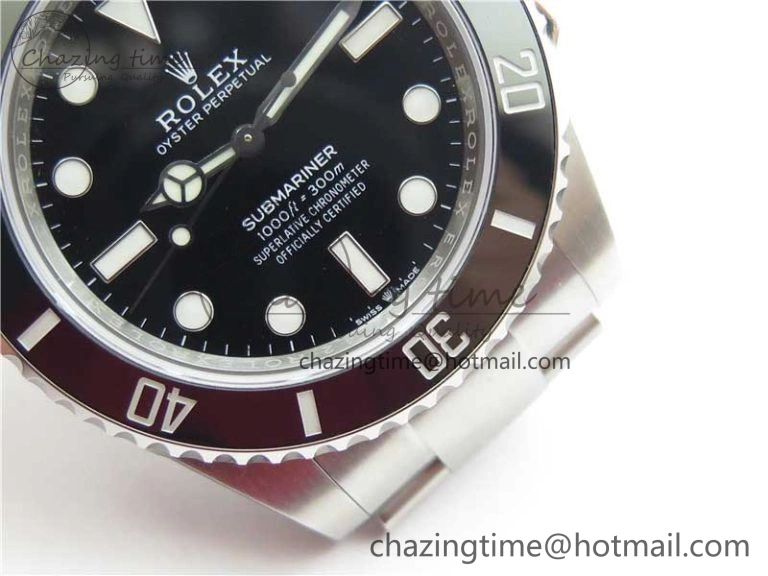 Submariner 41mm 124060 No Date EWF Black Dial on SS Bracelet A3235